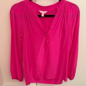 Lilly Pulitzer Elsa Pink Blouse XXS